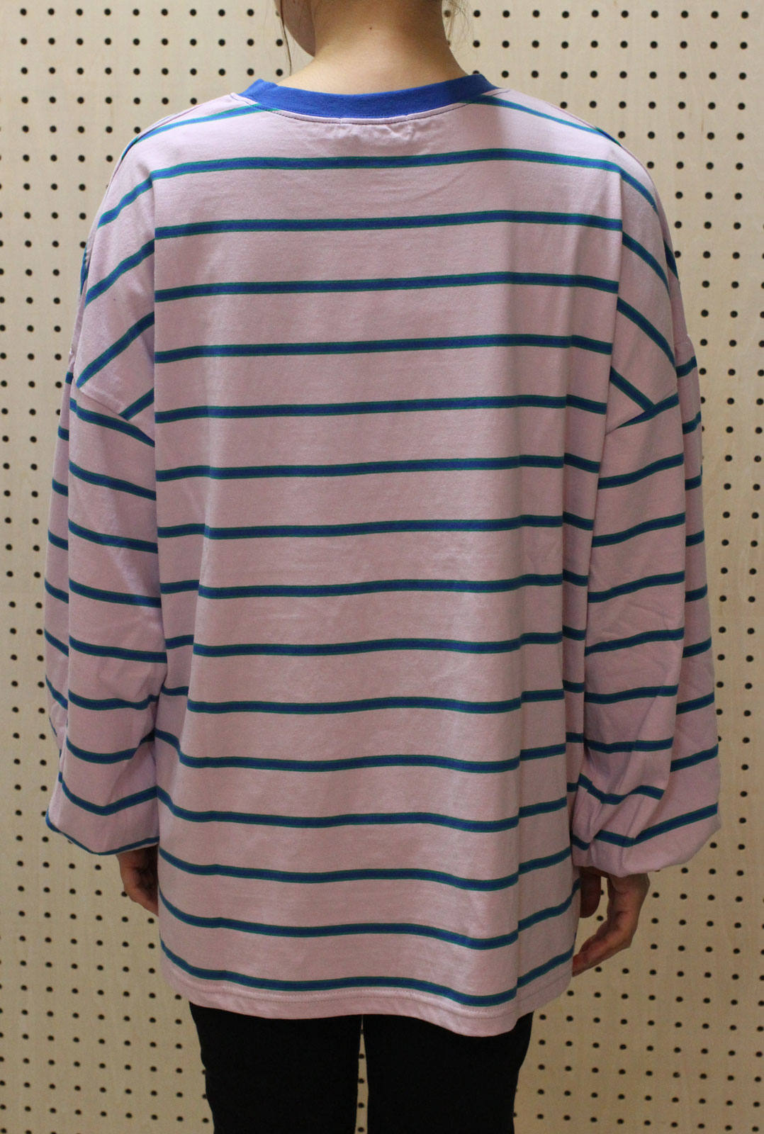 w closet - マルチボーダービッグプルオーバー サックス | ravii